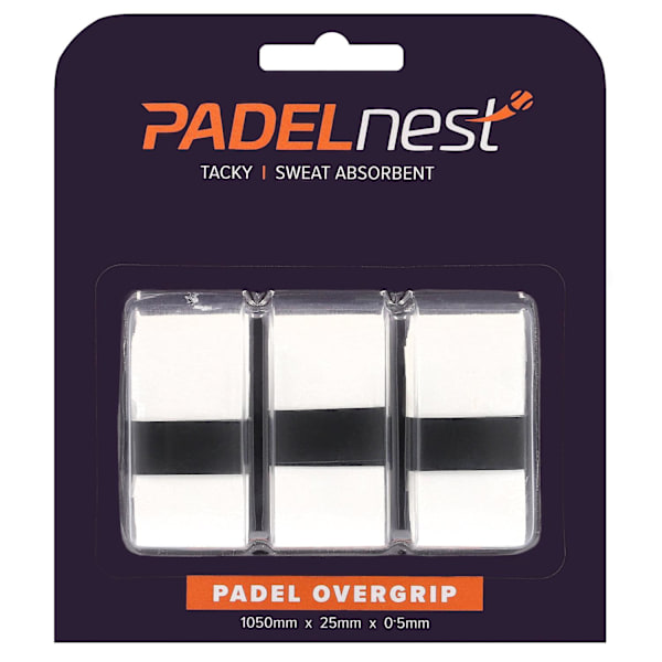 Padelnest, 3x Overgrips - Tacky - Vit Vit