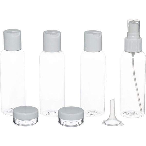 Matka-astiat kauneudenhoitotuotteille - 7 kpl Transparent