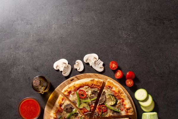 Bambus pizzaskære- og serveringssæt – 2 dele, rustfrit stålskærer
