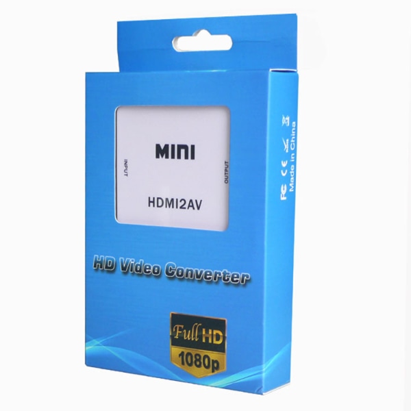 HDMI til AV Adapter - (3x RCA) NTSC / PAL Kompatibel - Hvid White