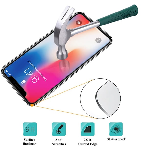 iPhone X/XS Skärmskydd - Härdat Glas Transparent