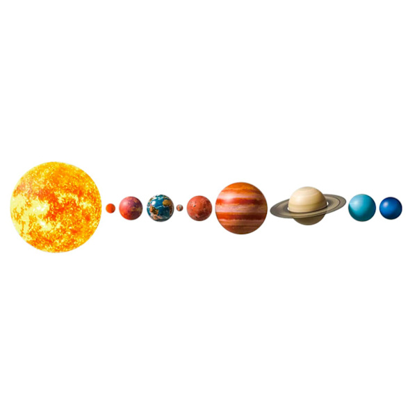 Vægdekaler - Solsystemet Multicolor