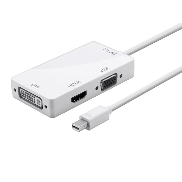 Thunderbolt / Mini DisplayPort Adapter HDMI / DVI / VGA 3in1 White