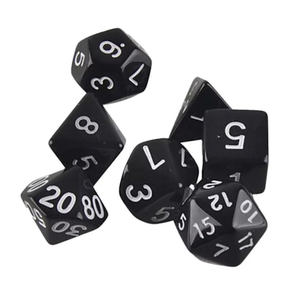 7-pack tärningar till Dungeons and Dragons (Svart) Svart