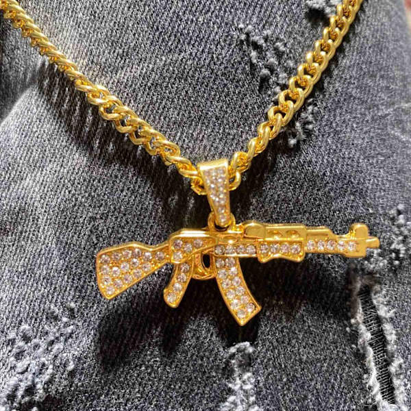 Halsband, AK-gevär Guld
