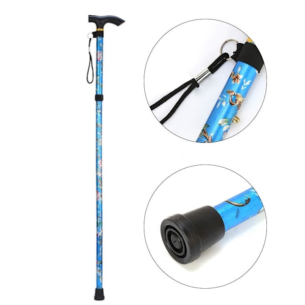 Hopvikbar Käpp - Blå - Justerbar - 81–92 cm multifärg