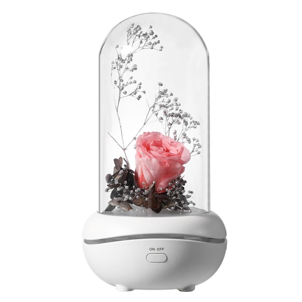 Vandfri Duftdiffuser med Belysning - Lyserød Rose Transparent