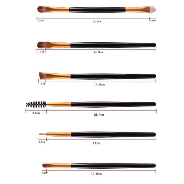 Multipakke med Makeup Børster - Sorte med hvidt skaft White