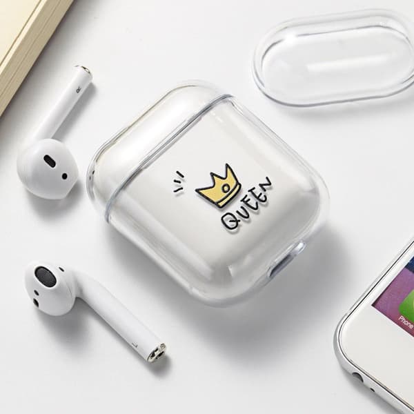 Beskyttelsesetui til AirPods - Queen Transparent