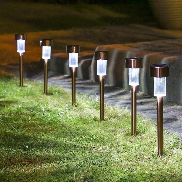 4x Solcellsdrivna Trädgårdslampor - LED Silver