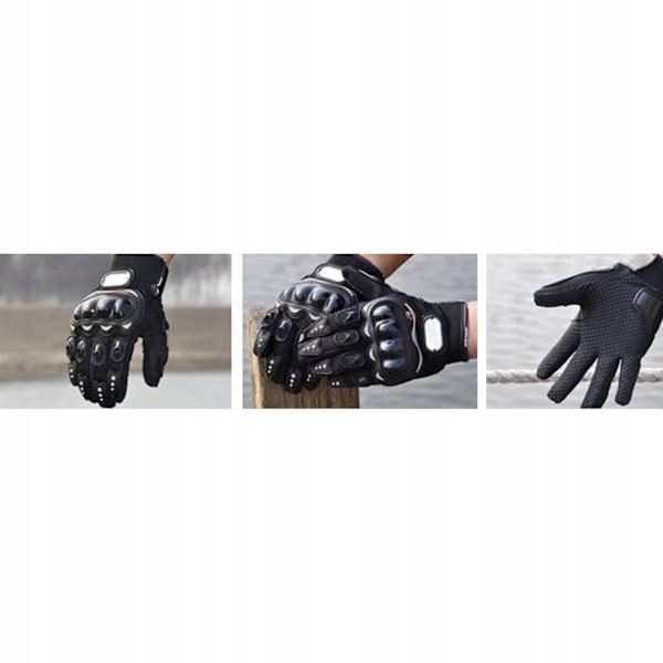 Mustat moottoripyörä käsineet XL Black one size