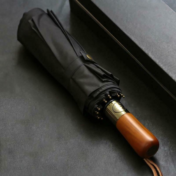 Paraply, Kompakt - 115 cm - Sort Black
