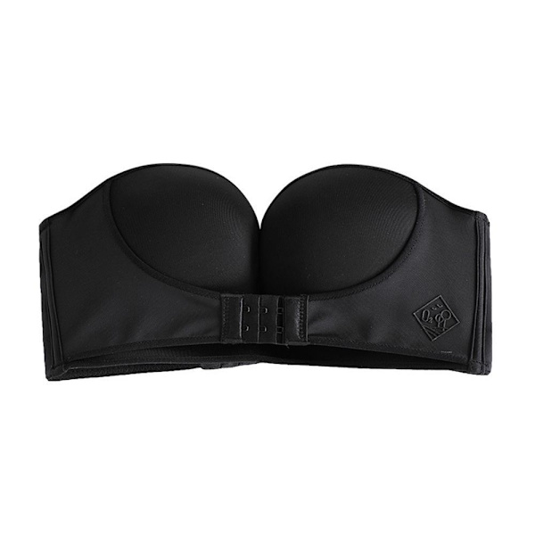 Stropløs Push Up-BH, Ekstra Foranknapning, Sort - 80A/B Black S