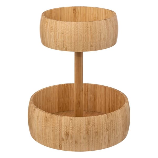 Kaksikerroksinen bambuhedelmäkori Beige
