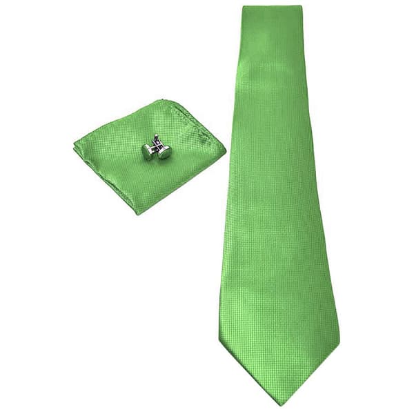 Kostym Accessoarer | Slips + Näsduk + Manschettknappar - Grön multifärg one size