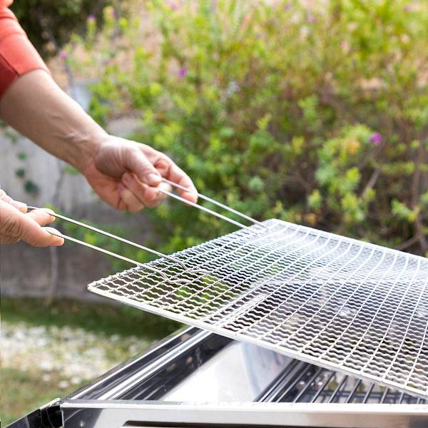 Bærbar kulgrill - Sammenklappelig - Rustfrit stål Silver