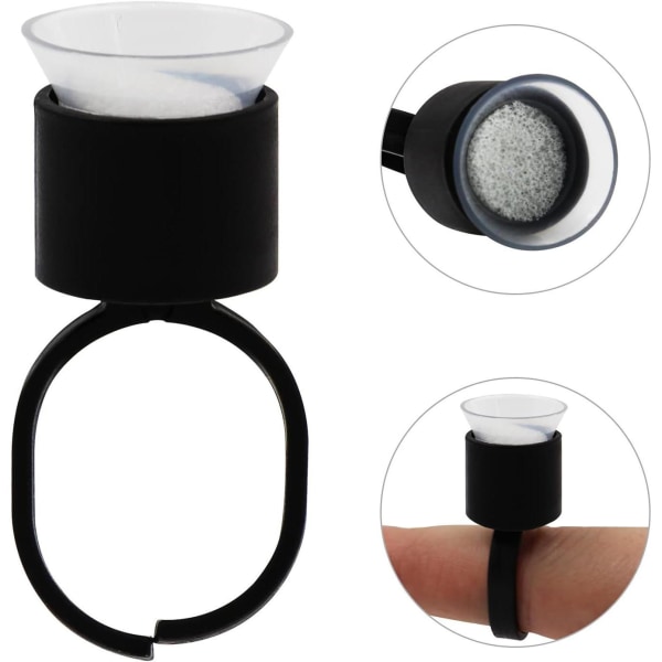 Bläckkopp - Microblading - Fingerring - 20 st Svart