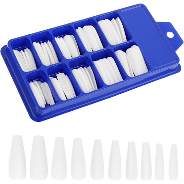 Hvide neglespidser - akryl - 100 stk White