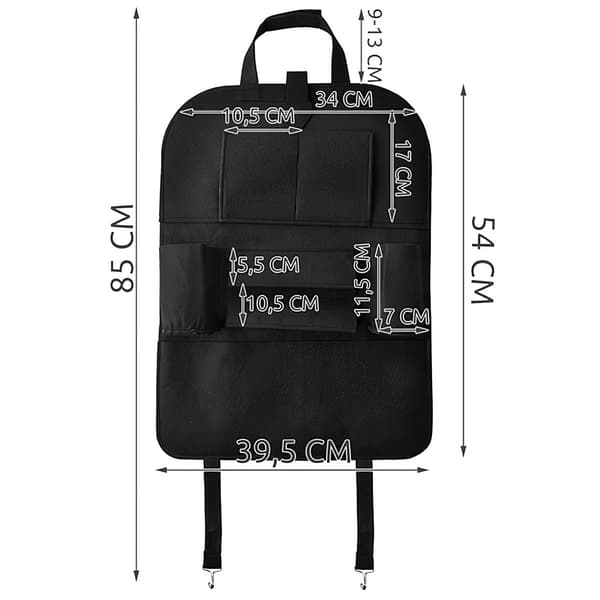 Car Organizer 7 taskua, helppo asennus, helppo puhdistaa