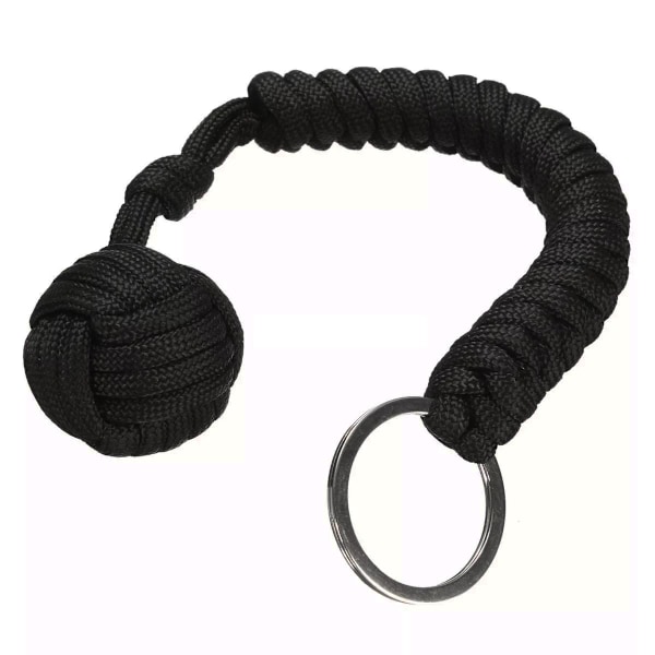 Paracord med Självförsvarskula - Svart Svart