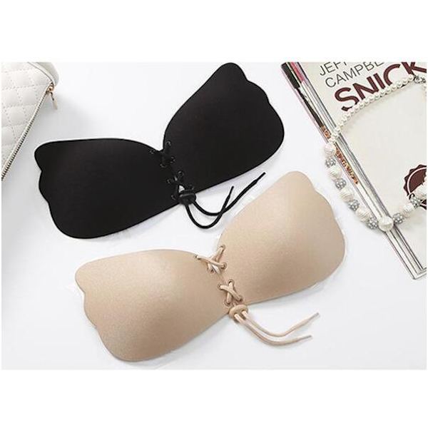 Itsekiinnittyvät Push-Up-rintaliivit, näkymätön tuki - Beige Beige one size