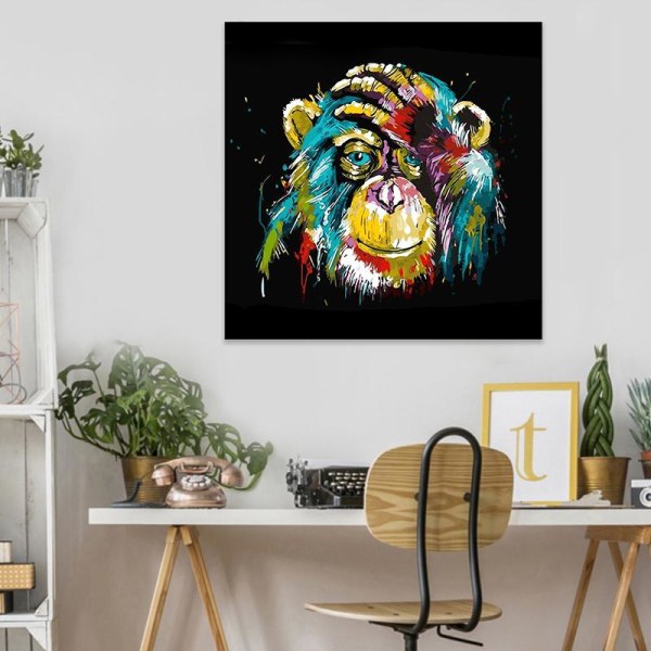 Kangasjuliste, Apina - 50 x 50 cm Multicolor