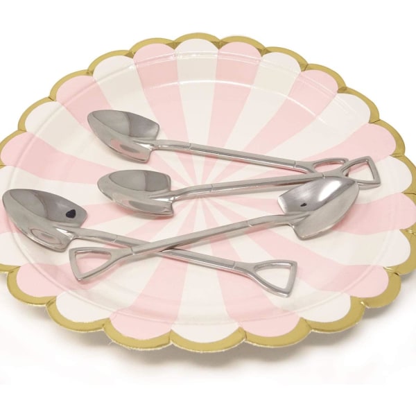 4x teskeer - spader Silver