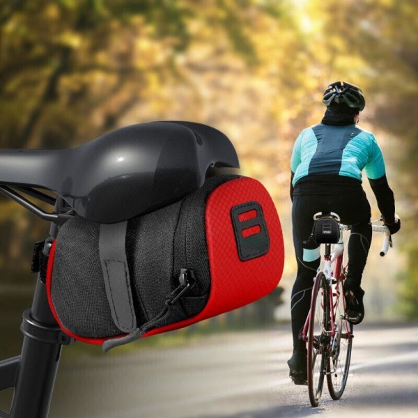 Taske til cykelsadel - vandafvisende - nylon Red