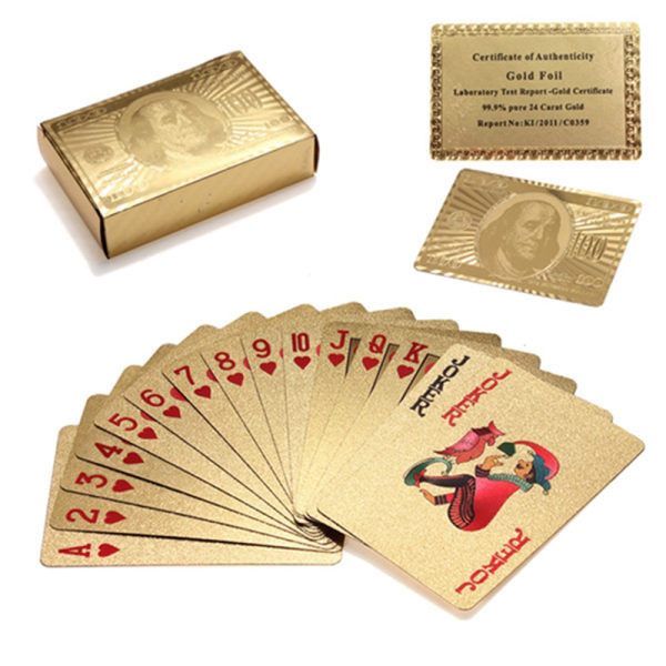 Spelkort - Kortlek i 24K Guldplätering, Dollar Guld