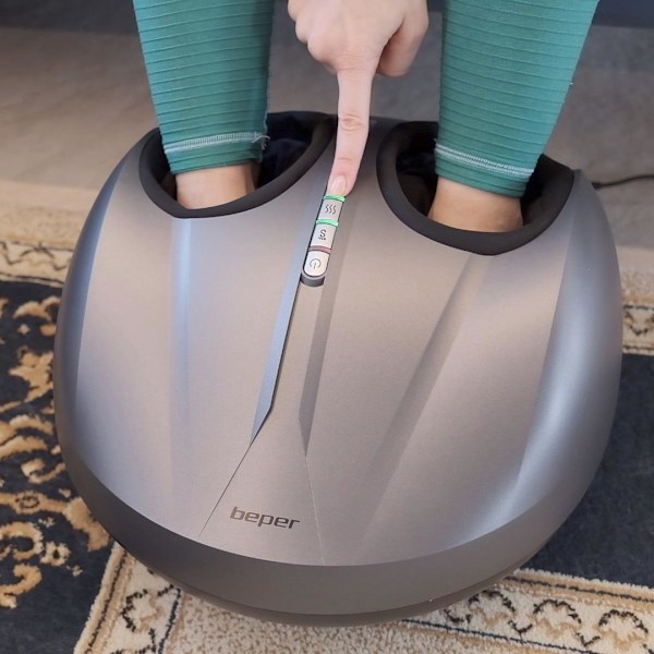 Fotmassageapparat med Värme - 3 Massageprogram grå