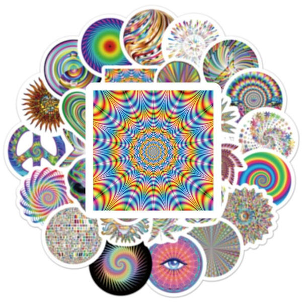 Tarrat - psykedeeliset kuviot - 50 kpl Multicolor
