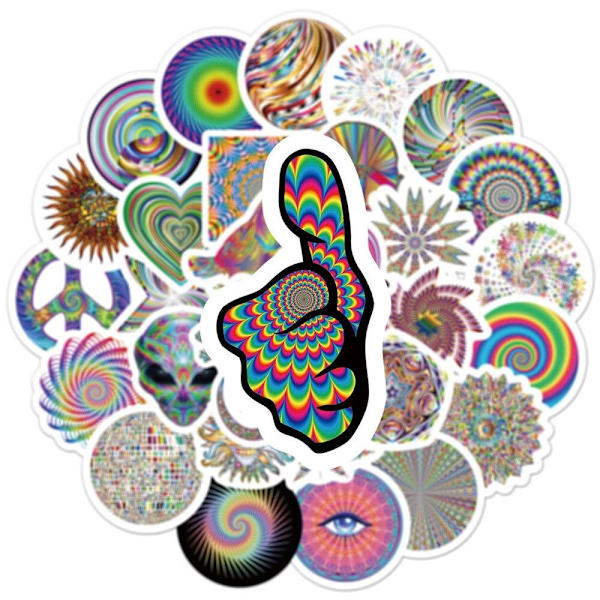 Tarrat - psykedeeliset kuviot - 50 kpl Multicolor