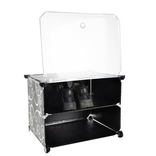 Modulaarinen kenkähylly - 6 hyllyä Black