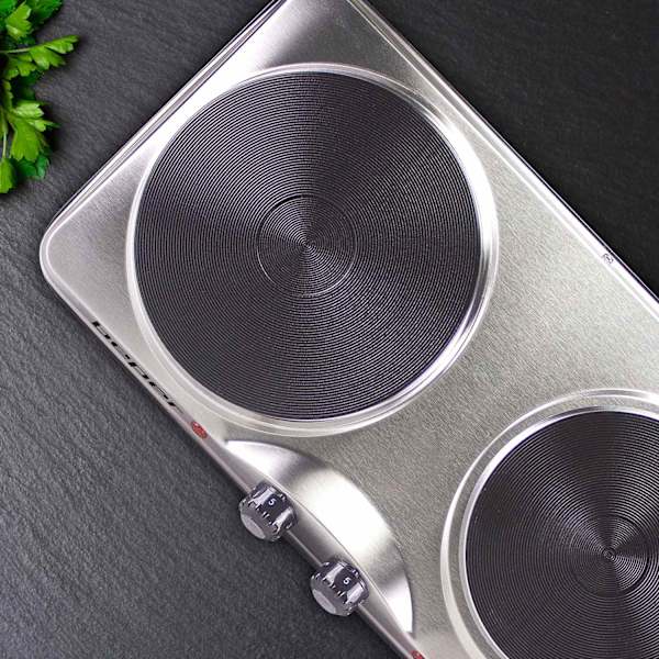 Elektrisk Kokplatta - 2 Plattor Silver