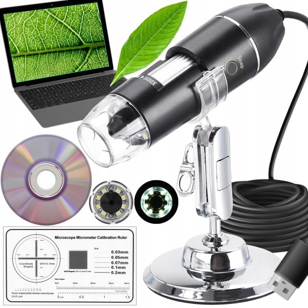 Digitalt mikroskop med 1600x forstørrelse Silver