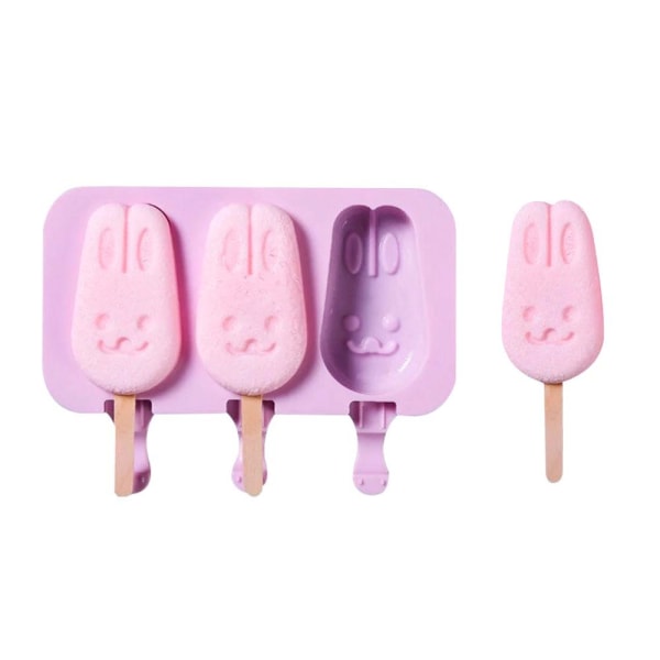 Silikoni jäätelömuotti - kanit Purple