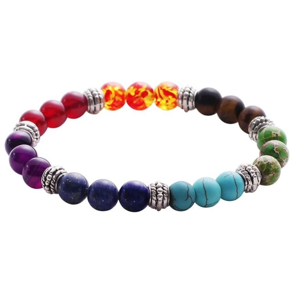 7 Chakra Lava Stone Diffuser Bracelet multifärg