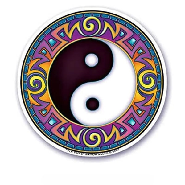 Vinduesmærkat - Yin Yang Multicolor