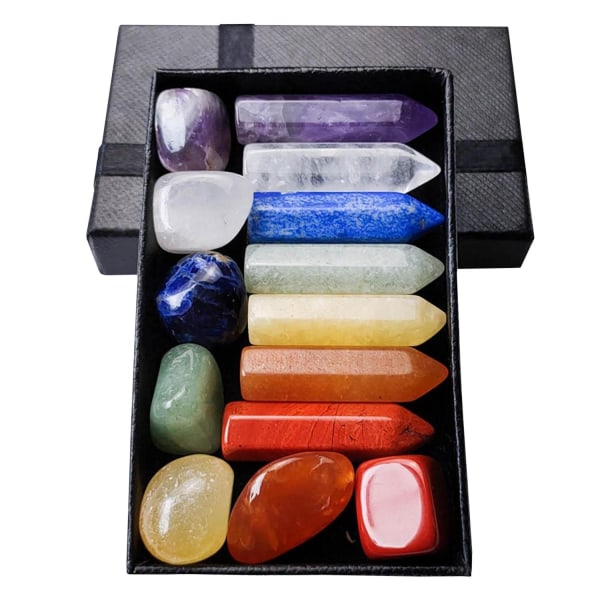 Set med Chakrastenar och Kristallspetsar multifärg