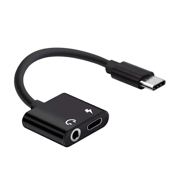 USB-C Adapter / Splitter USB-C & AUX port Black