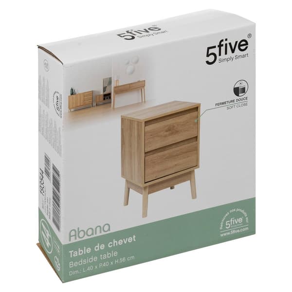 Sengebord med dobbelte skuffer Beige