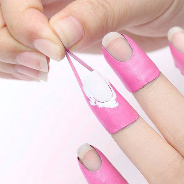 Peel Off Tape för Nagellack, U-formad - 10 st Svart