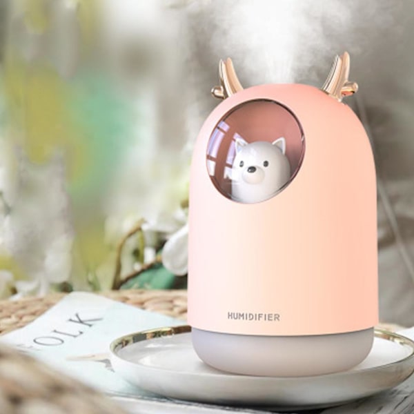 Luftfugter med Dyrefigur, 30 cl - Lyserød Pink