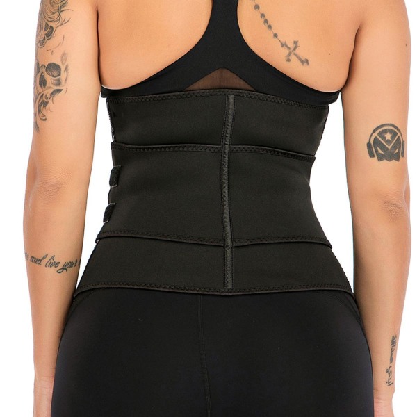 Waist Trainer med Kardborreband, Svart - M Black M