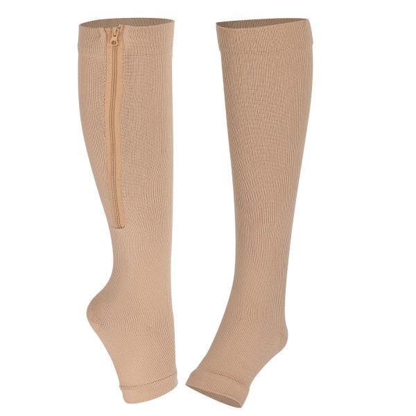 Zip Sox - Tukisukka vetoketjulla Beige S