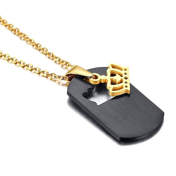 Svart och Guldigt Halsband med Drottningkrona Svart