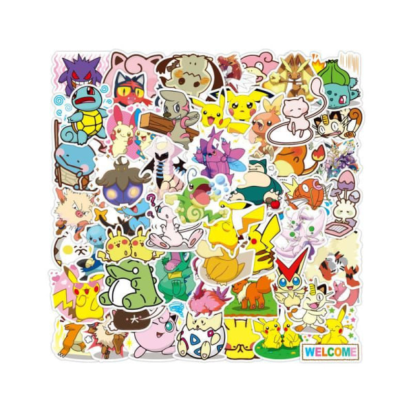 Klistermærker - Pokémon - 50 stk Multicolor