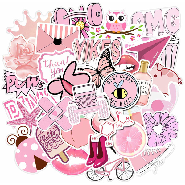 50x Klistermärken och Dekaler - VSCO Pink No. 3 multifärg