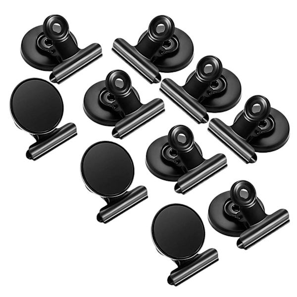 10x Magnetiske Clips - Sort Black