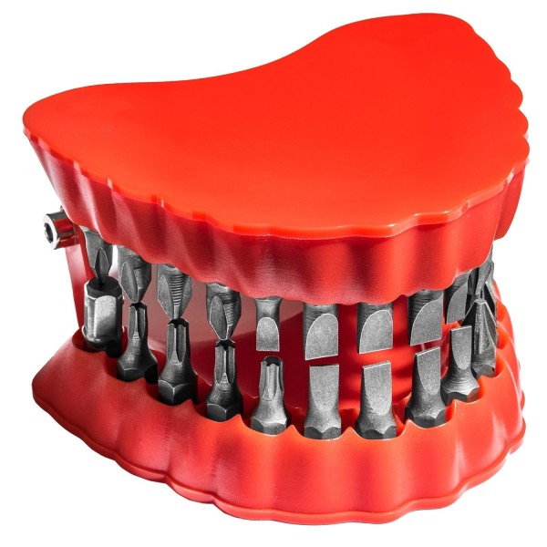 Bitsæt med holder formet som løse tænder - 28 dele Red